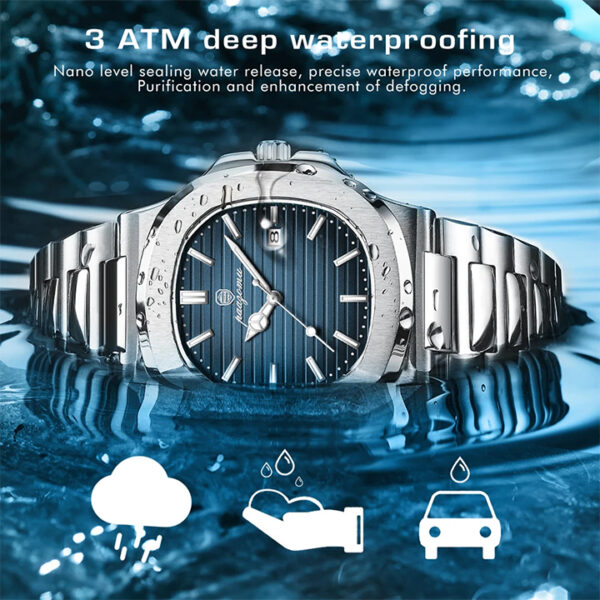 Emerald Green Steel Luxury Watch – Elegant Green Dial - Image 3
