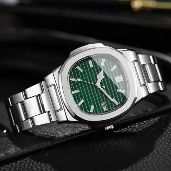 Emerald Green Steel Luxury Watch – Elegant Green Dial - Image 4